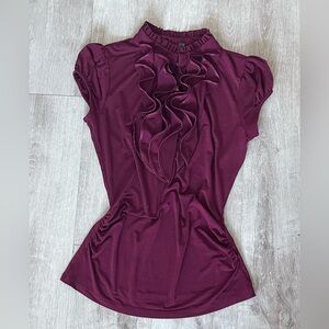 HeartSoul Plum Ruffle Blouse